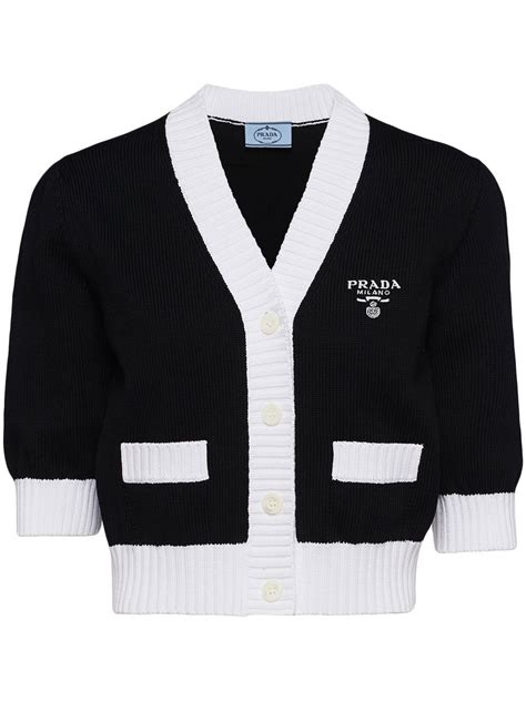 Prada Cropped Cotton Cardigan 